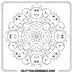 Coloring pages designs mandala for kids