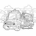 Coloring pages for 2 year olds things that go on roads