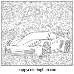 Coloring pages for boys cars