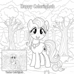 Coloring pages for girls my little pony fluttershy with dress on