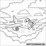 Coloring pages for kids airplanes