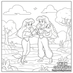 Coloring pages for kids ariel