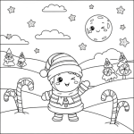 Coloring pages gingerbread houses
