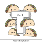 Coloring pages of the letter t