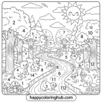 Coloring pages with number key