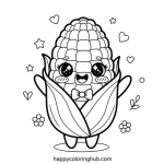 Corn coloring page