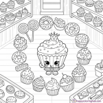 Cupcake queen shopkin coloring page