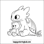 Cute baby toothless coloring page