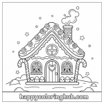 Cute coloring pages gingerbread hous
