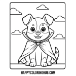 Cute halloween pages to color dogs