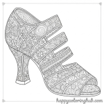 Dance shoe coloring page