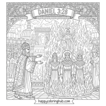Daniel 3:19-23, 26-28 primary coloring pages