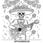 Day of the dead coloring pages for adults