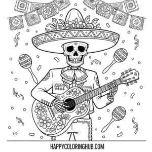 Day of the dead coloring pages for adults Happy Coloring Hub Free