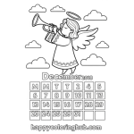 December 2018 calendar coloring pages