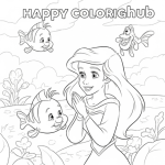Disney princess ariel coloring pages free
