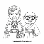 Dr strange coloring page