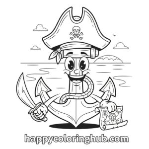 Easy anchor simple coloring sheet