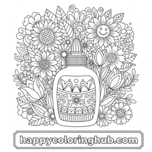 Easy glue bottle coloring sheet