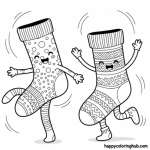 Easy patterned socks coloring pages (bold)