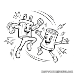 Easy plug and socket coloring sheet
