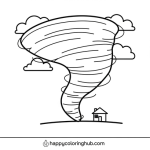 Easy tornado swirl coloring page