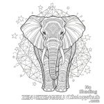 Elephant zentangle coloring pages
