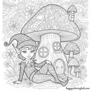 Elf coloring page