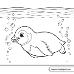 Emperor penguin life cycle coloring page