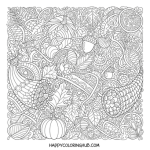 Fall adult coloring sheet