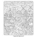 Farm animal coloring pages for adults