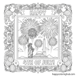 Fireworks coloring pages 4th july