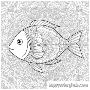 Fish clipart coloring pages