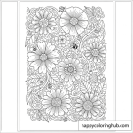Flower adult coloring page