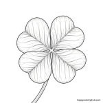 Free 4 leaved clover doodle coloring pages