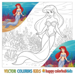 Free ariel coloring pages for kids