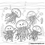 Free childrens coloring pages for jellyfish