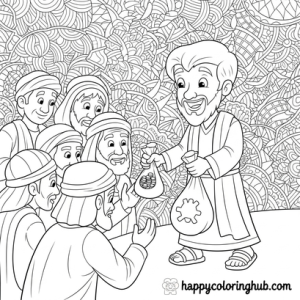 Free coloring pages jesus and zacchaeus – Happy Coloring Hub – Free ...
