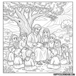 Free coloring pages jesus loves the little children