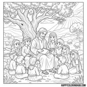 Free coloring pages jesus loves the little children
