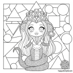 Free coloring pages snake queen