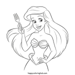 Free disney ariel coloring page