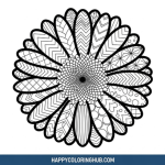 Free printable bold and easy flower coloring pages for adults