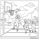 Free printable coloring pages of basketball