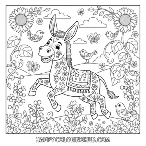 Free printable donkey coloring sheets