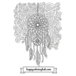 Free printable easy dreamcatcher coloring pages