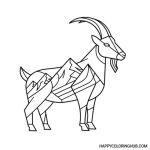 Free printable goat on a mountain coloring pages