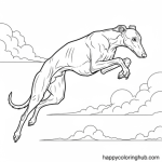 Free printable greyhound running coloring pages