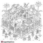Free printable lego jurassic world breakout coloring page