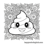 Free printable poop emoji coloring pages